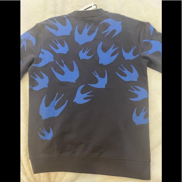 McQ Alexander McQueen Mens Print Swallow Sweatshirt Sz S - Picture 6 of 7